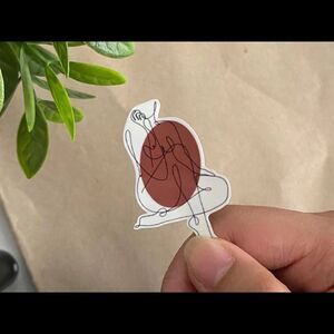 3/$20 Vinyl Glossy Sticker | Single Line Portrait Sitting Down